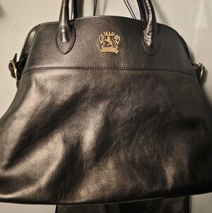 Elegant Black Pratesi GRAN MARGOT Leather Handbag
